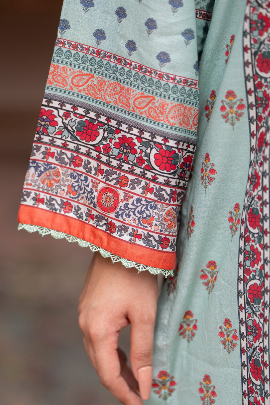 3 Pcs Unstitched Teal Lawn - SU25V24-S8 - JACQUARD CLOTHING