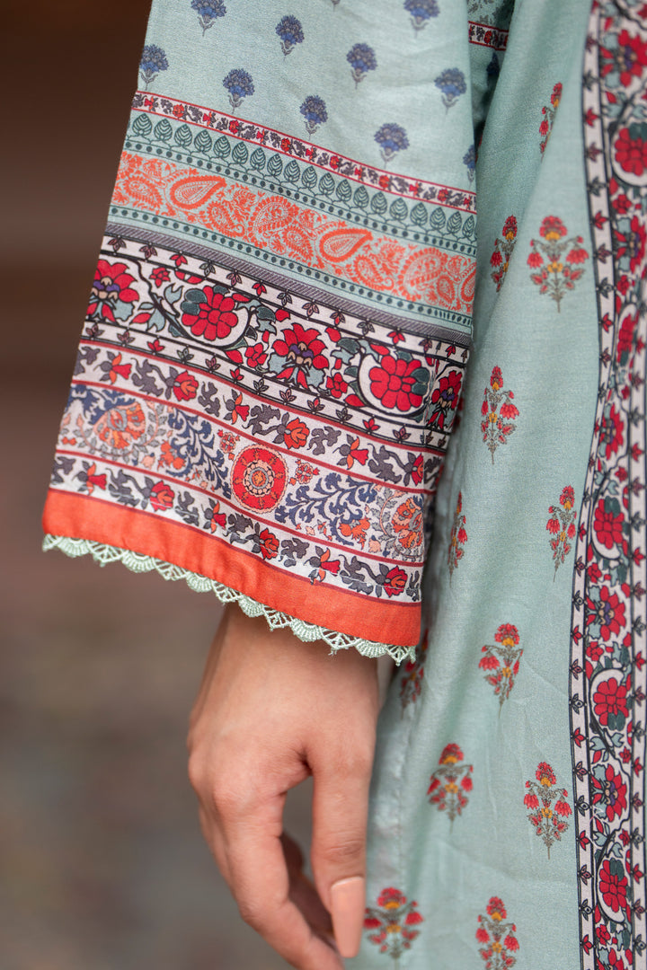 3 Pcs Unstitched Teal Lawn - SU25V24-S8 - JACQUARD CLOTHING