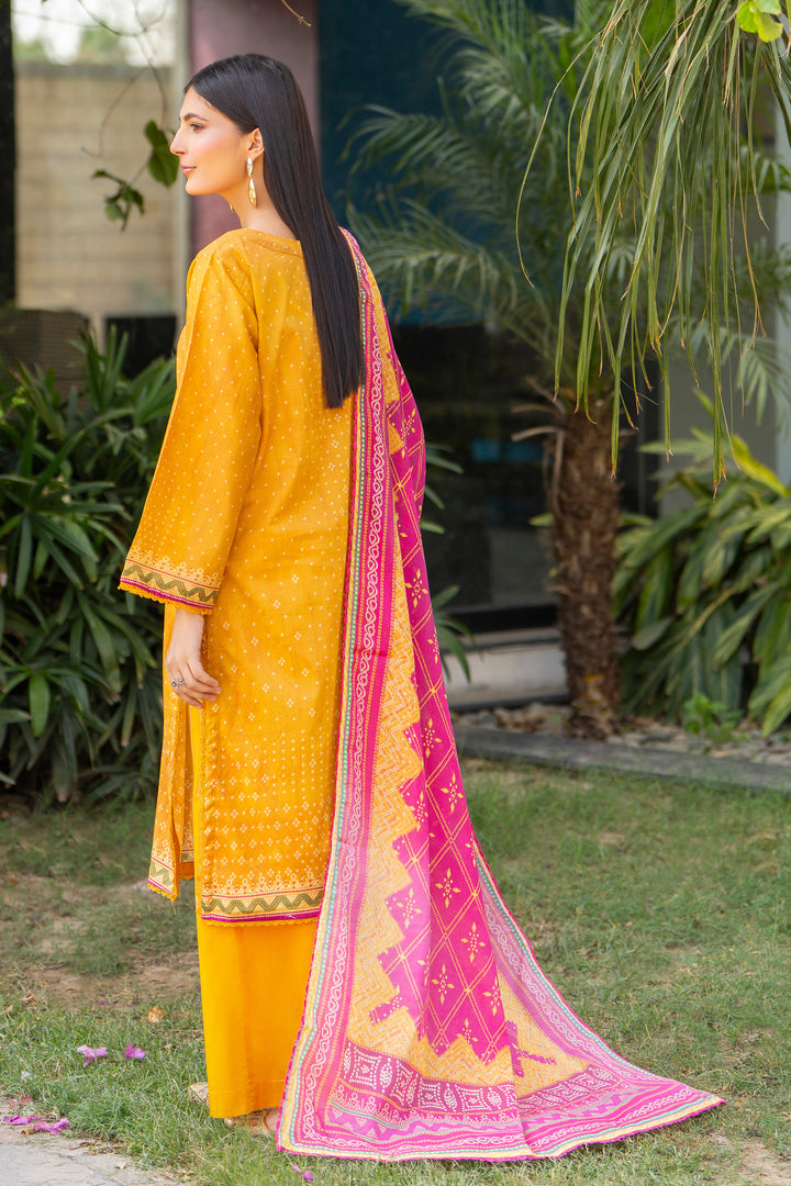 3 Pcs Unstitched Yellow Lawn - SU25V17-S5 - JACQUARD CLOTHING