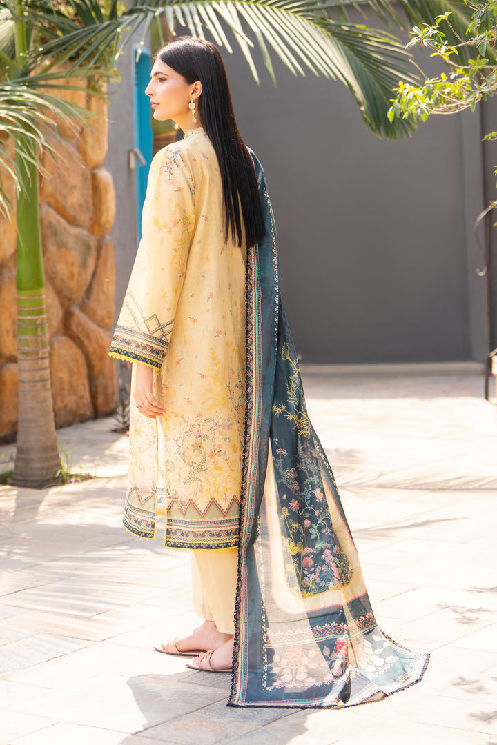 3 Pcs Unstitched Yellow Lawn - SU25V16-S4 - JACQUARD CLOTHING