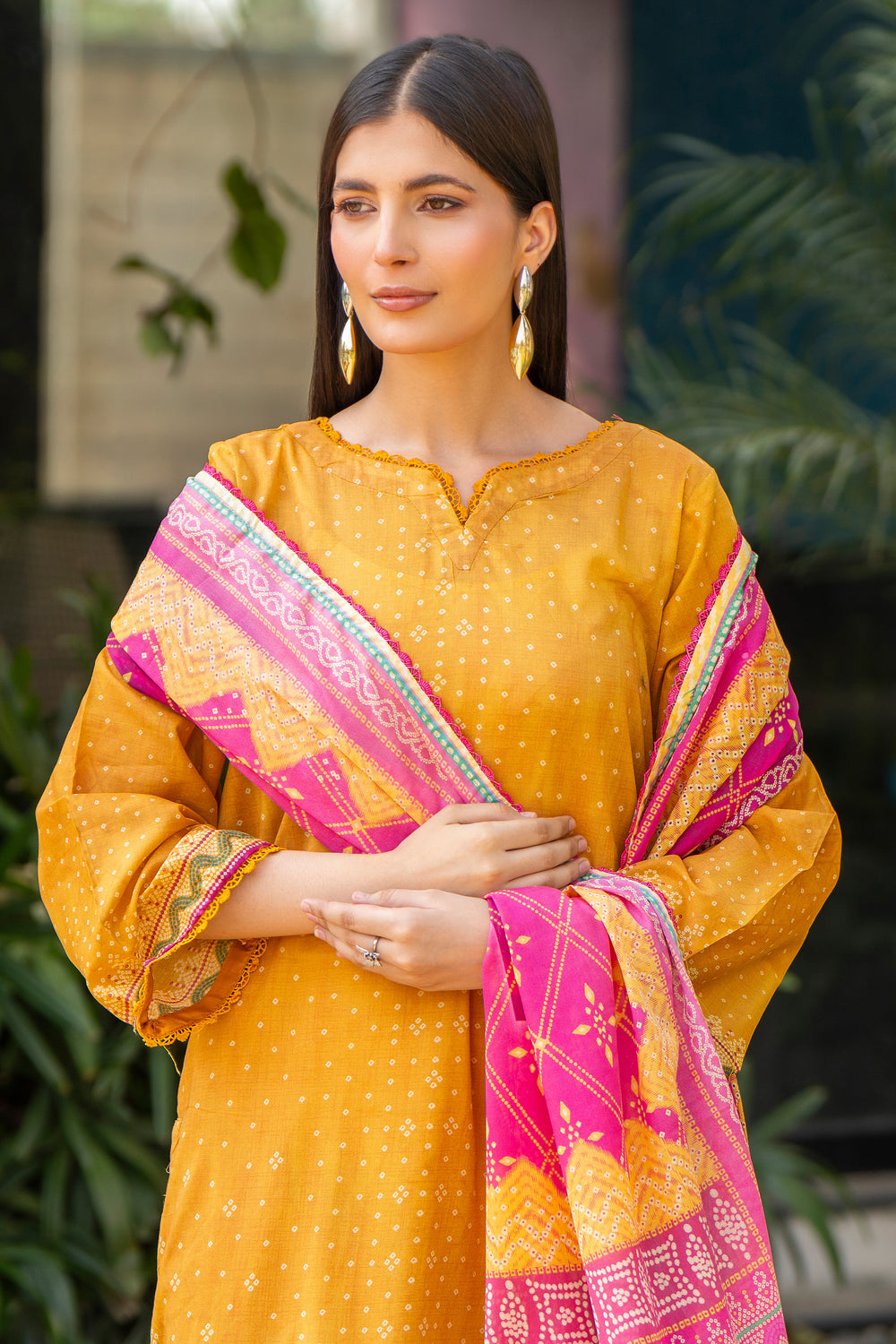 3 Pcs Unstitched Yellow Lawn - SU25V17-S5 - JACQUARD CLOTHING