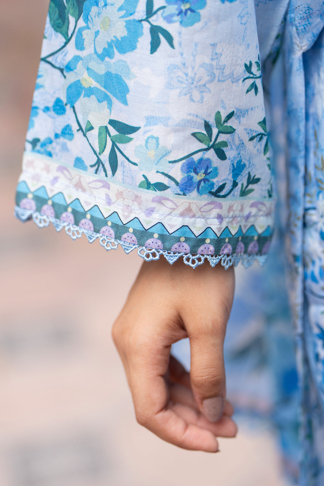 3 Piece Unstitched Aqua Blue Lawn - SU25V22-S5 - JAQUARD CLOTHING