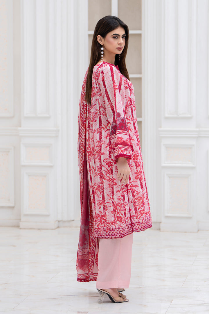 3 Piece Unstitched Baby Pink Lawn - SU25V28-S4 - JACQUARD CLOTHING