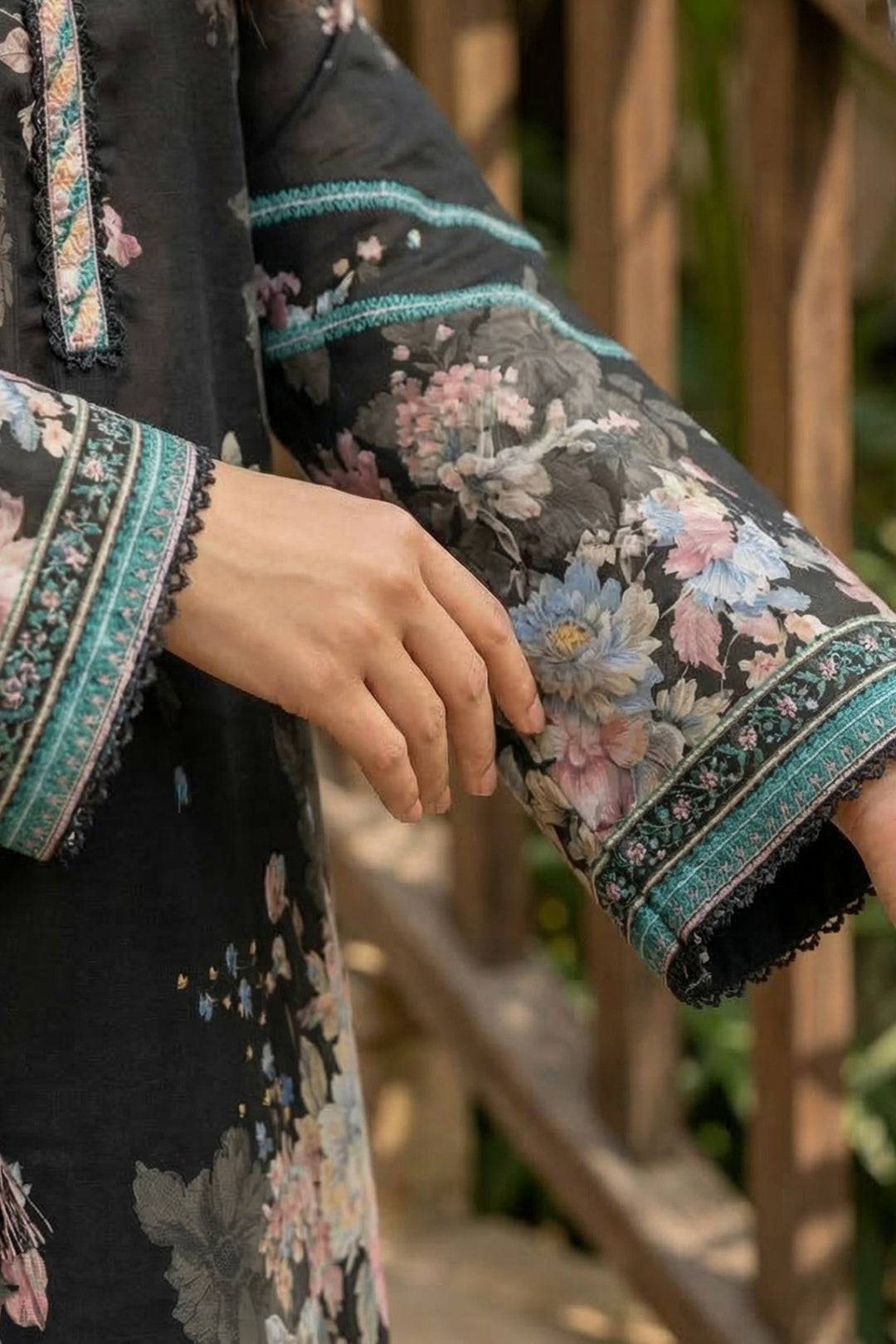 3 Piece Unstitched Black Premium Printed Lawn