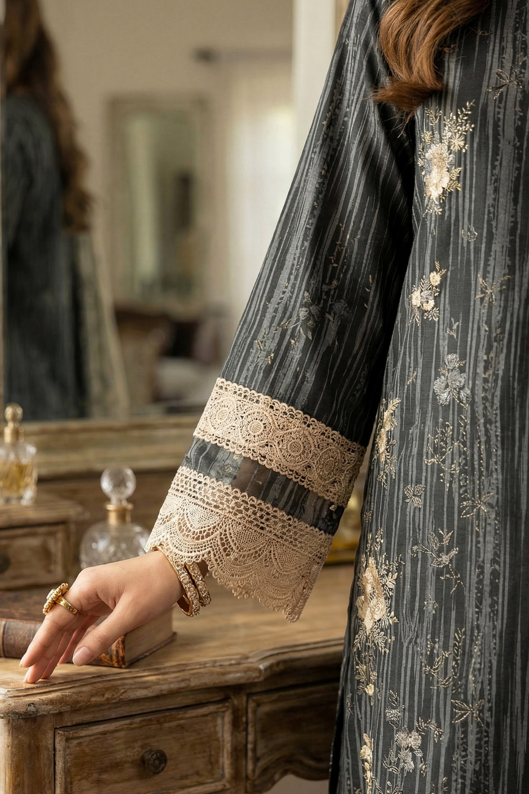 3 Piece Unstitched Black Premium Printed Lawn Suit - Jacquard Soha Afreen Summer 2026 Collection