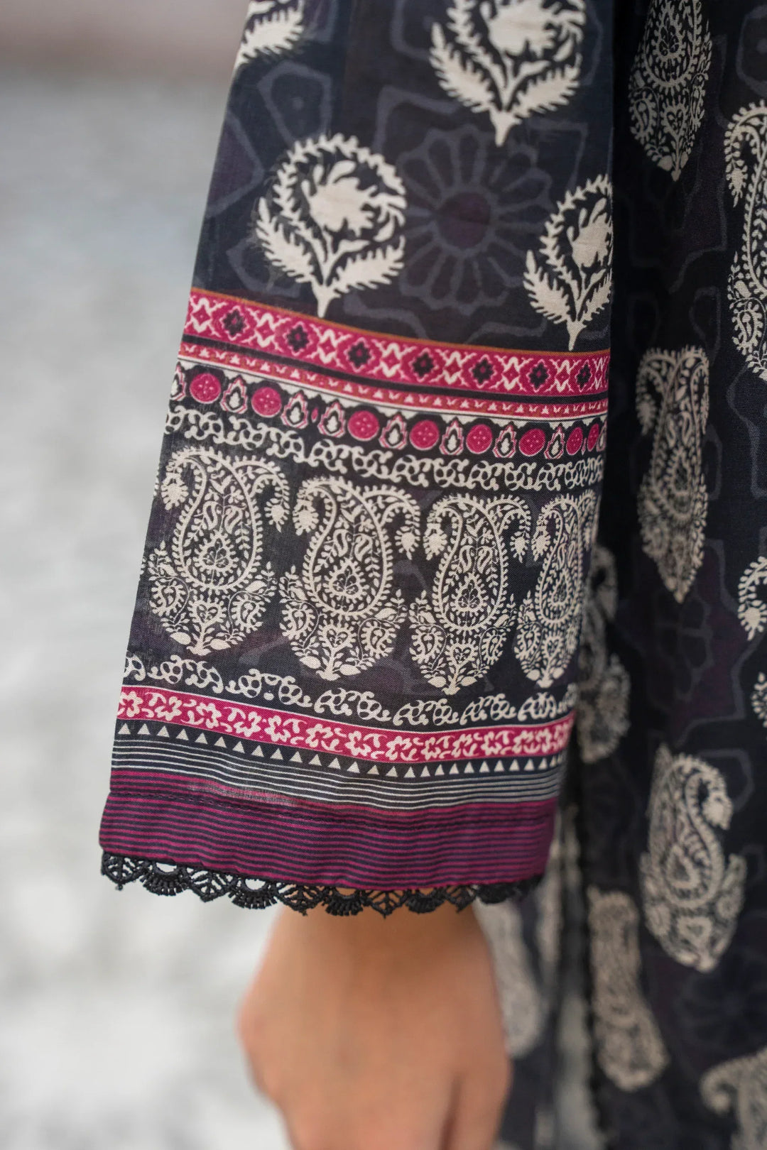 3 Piece Unstitched Black Premium Printed Lawn Suit - Jacquard Summer 2026