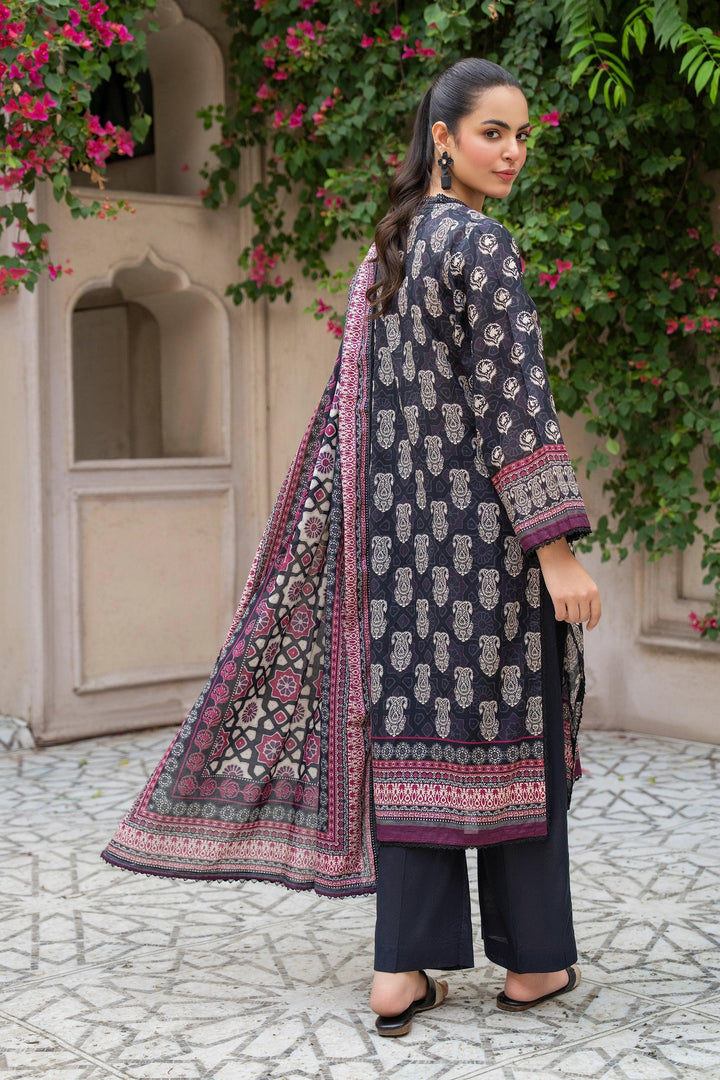 3 Piece Unstitched Black Premium Printed Lawn Suit - Jacquard Summer 2026