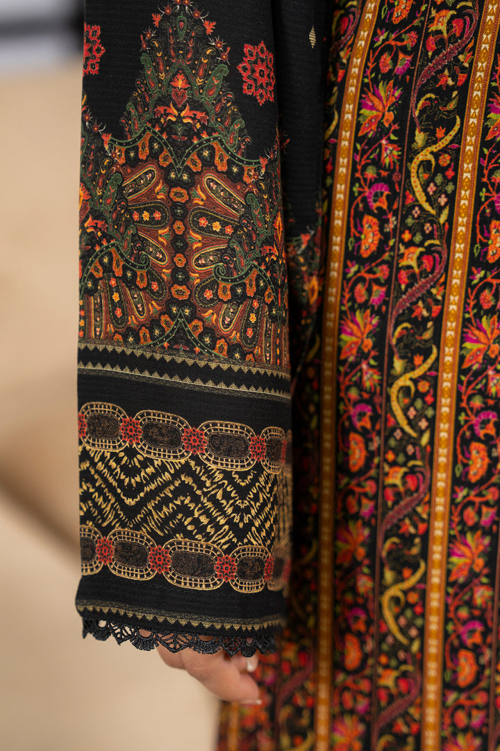 3 Piece Unstitched Black Printed Linen - W25CF1V1-S8 - JACQUARD CLOTHING
