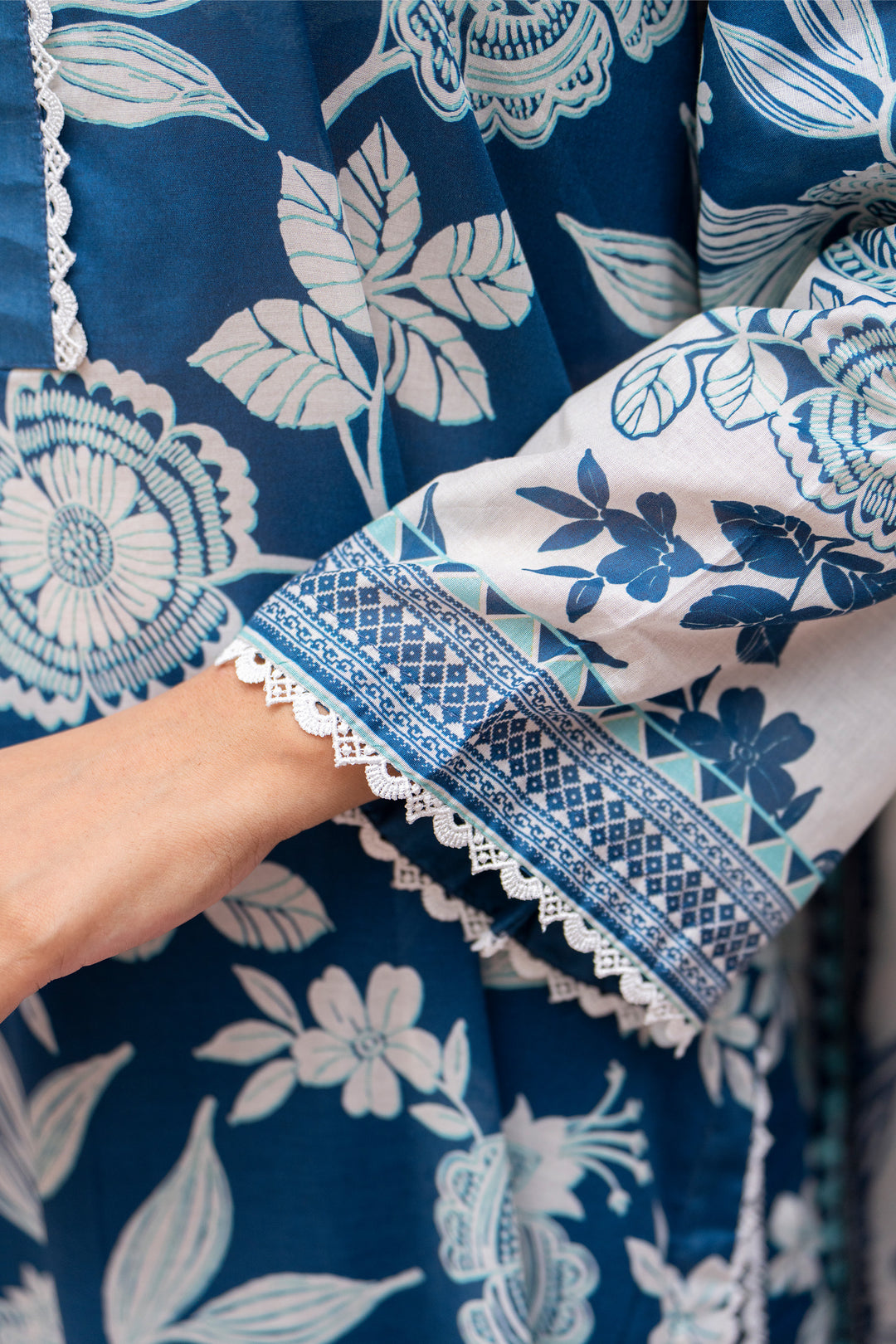 3 Piece Unstitched Blue Lawn - SU25V26-S8 - JACQUARD CLOTHING