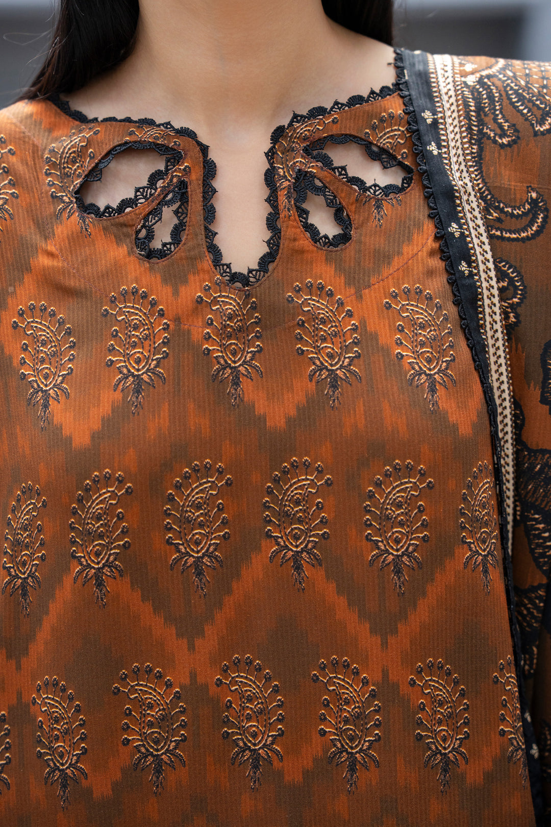 3 Piece Unstitched Copper Canyon Premium Linen