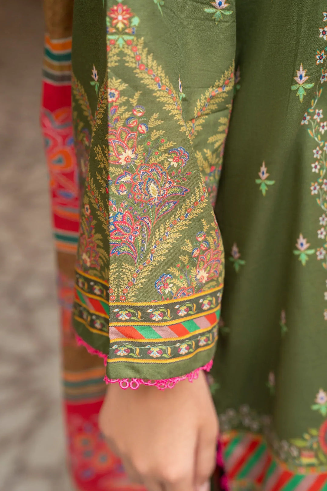 3 Piece Unstitched Dark Tan Premium Printed Lawn Suit - Jacquard Clothing Summer 2026