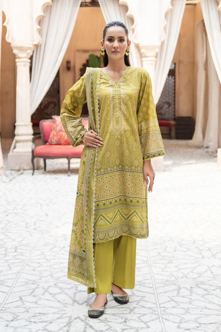 3 Piece Unstitched Gold Premium Printed Lawn Suit - Jacquard Clothing Summer 2026