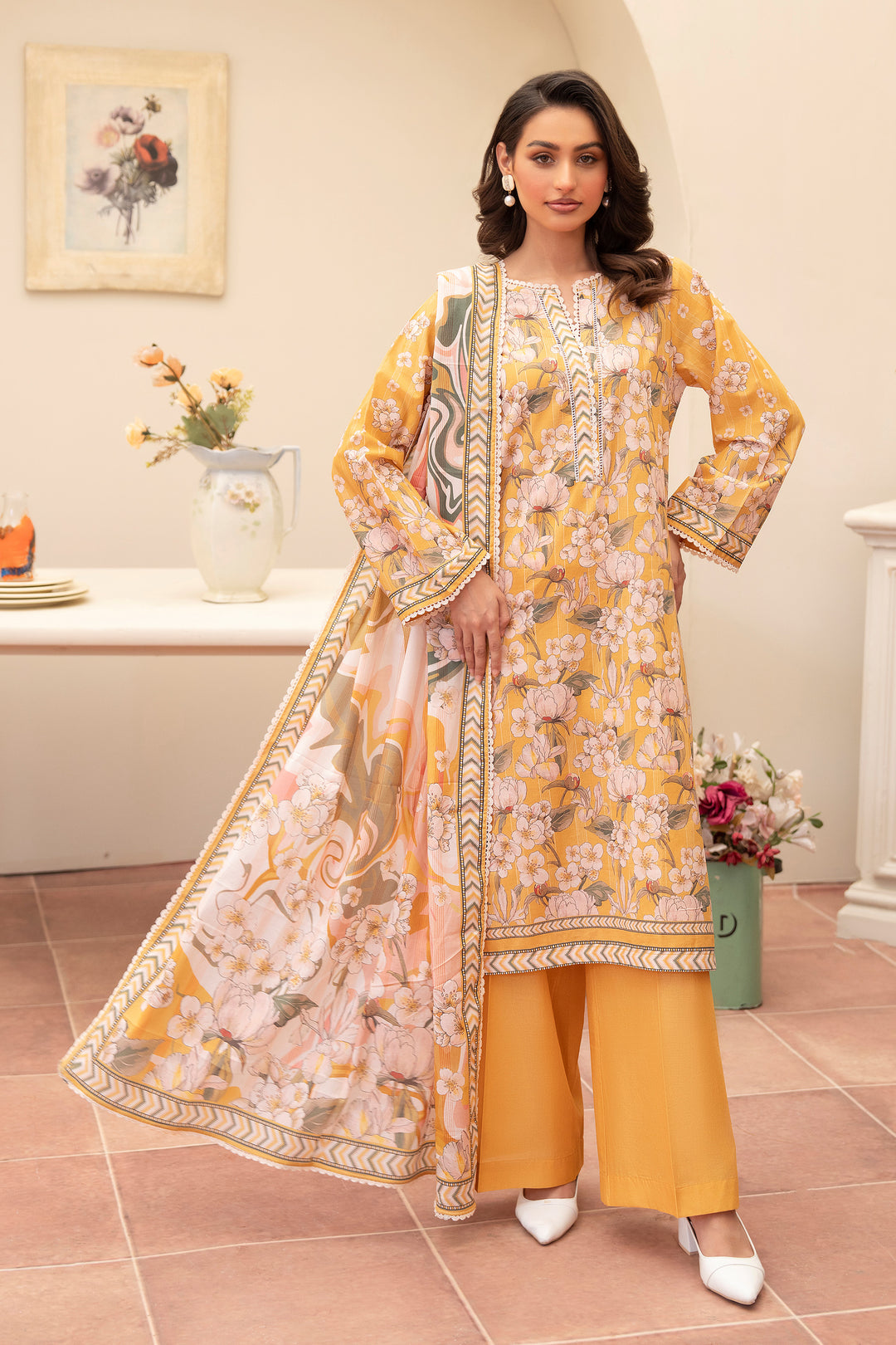 3 Piece Unstitched Honey Premium Lawn - SU25V13-S4 - JACQUARD CLOTHING