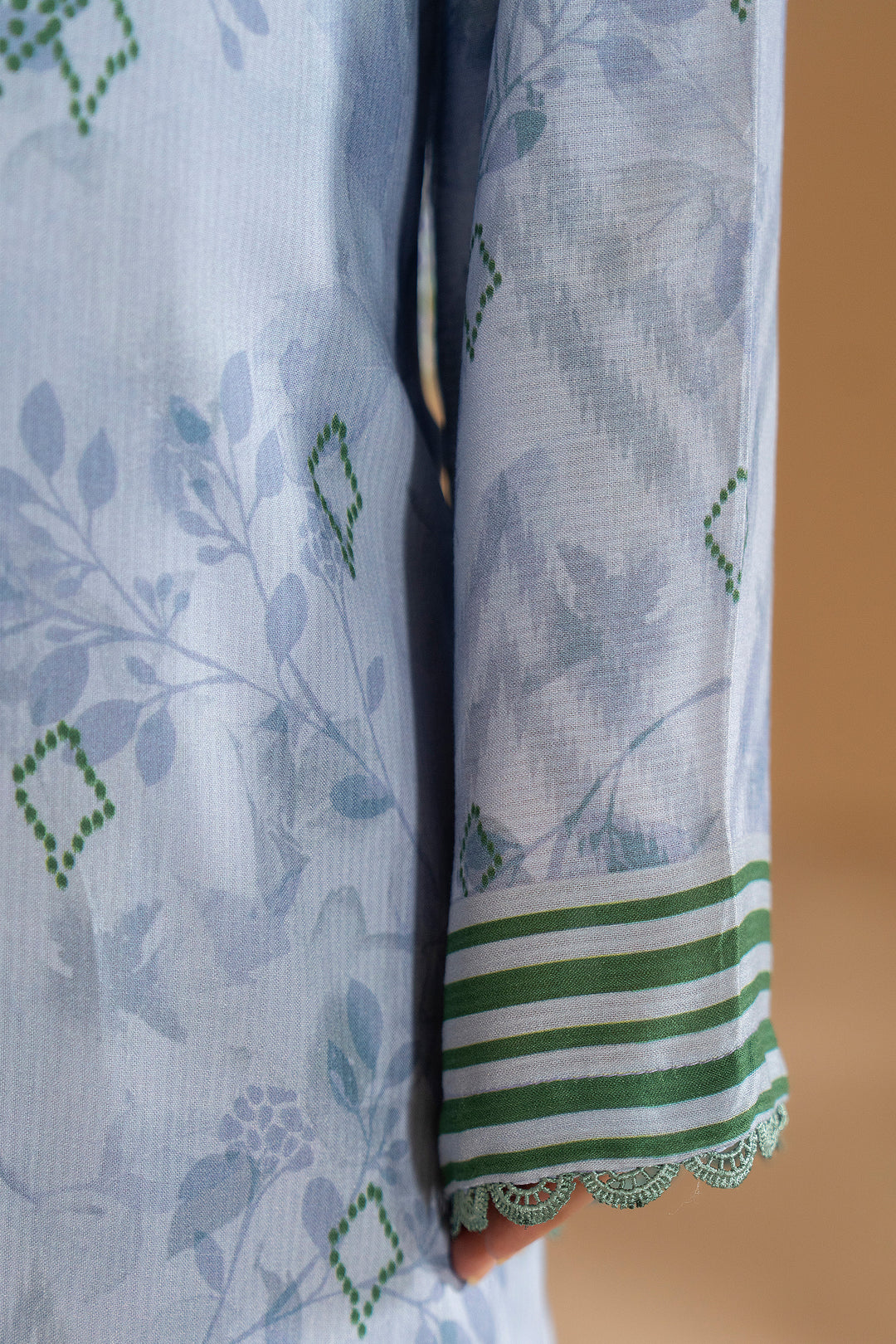 3 Piece Unstitched Ice Blue Premium Linen - W25CF1V3-S5 - JACQUARD CLOTHING