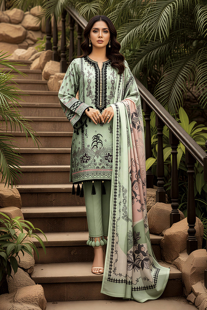 3 Piece Unstitched Laurel Green Premium Printed Lawn Suit By Jacquard Clothing Summer 2026 Collection