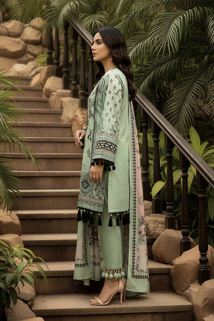 3 Piece Unstitched Laurel Green Premium Printed Lawn Suit By Jacquard Clothing Summer 2026 Collection