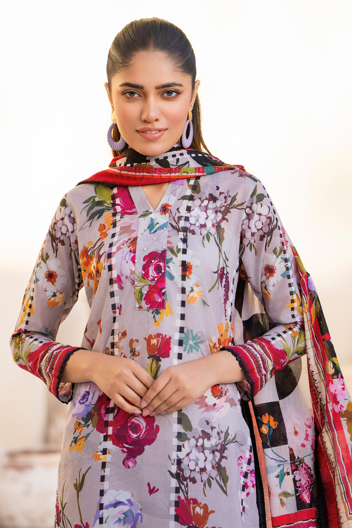 3 Piece Unstitched Lilac Premium Lawn - SU25V10-S4 - JACQUARD CLOTHING