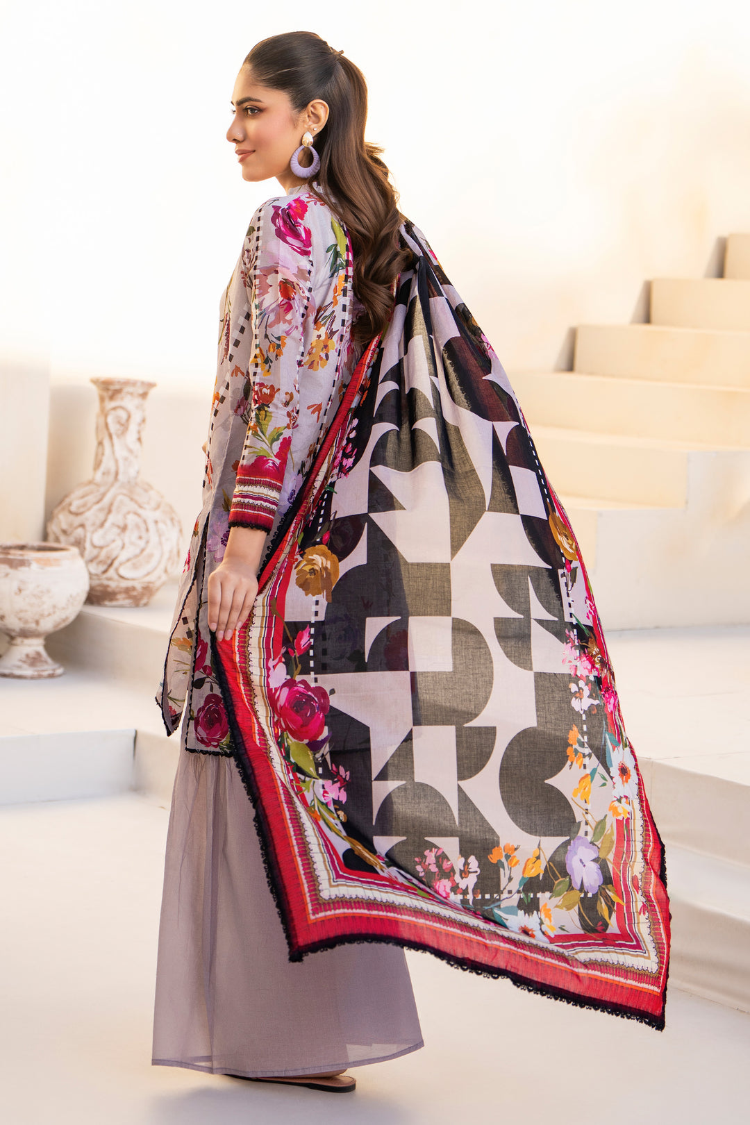3 Piece Unstitched Lilac Premium Lawn - SU25V10-S4 - JACQUARD CLOTHING