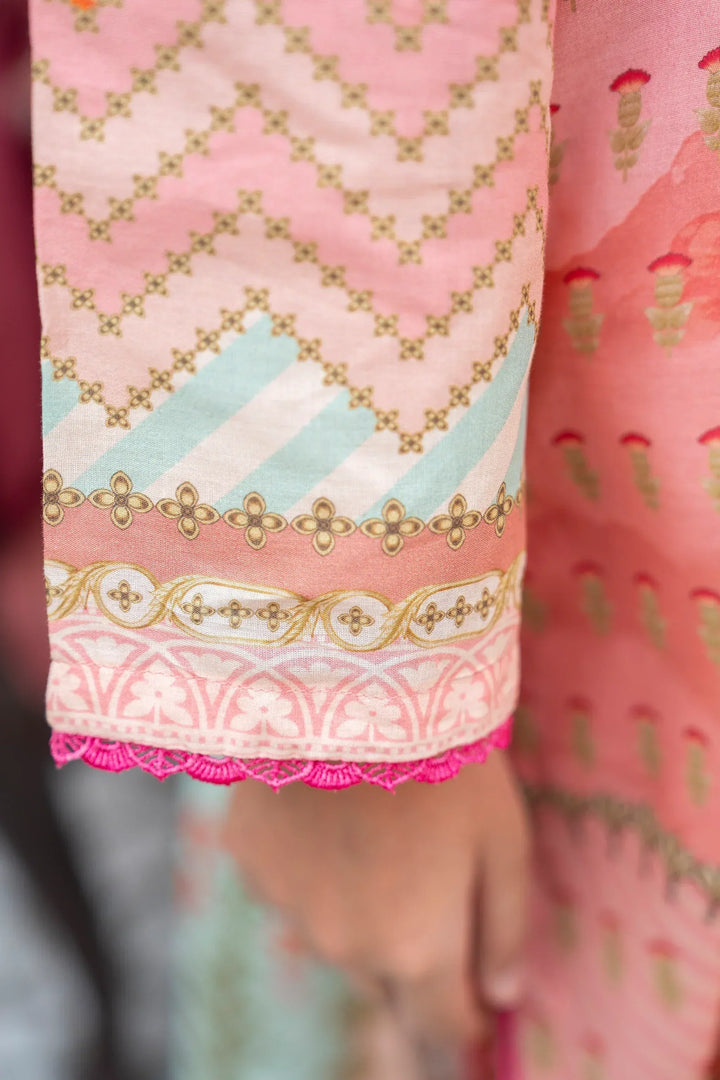 3 Piece Unstitched Misty Rose Premium Printed Lawn Suit - Jacquard Clothing Summer 2026