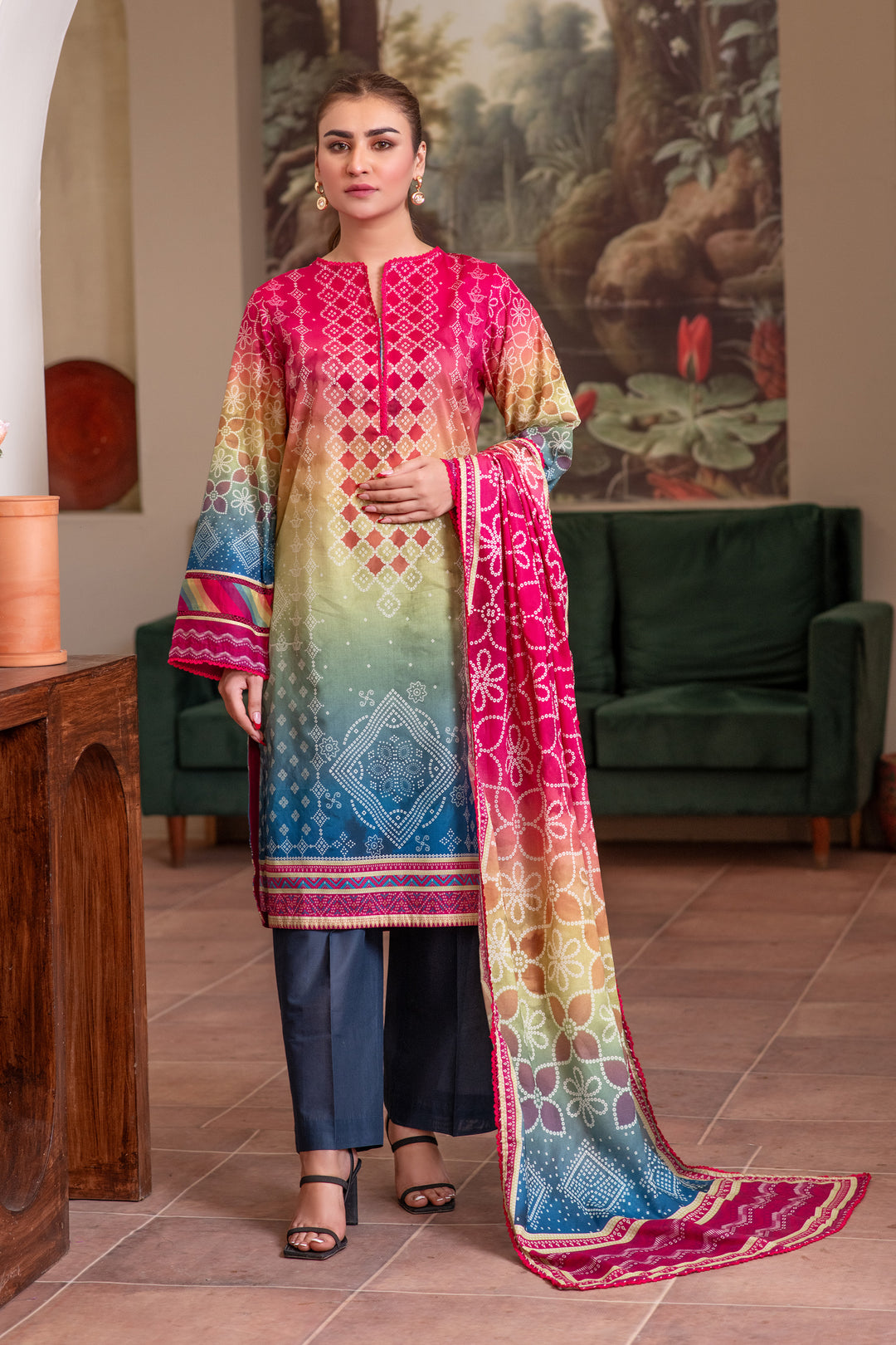 3 Piece Unstitched Multi Premium Lawn - SU25V12-S10 - JACQUARD CLOTHING
