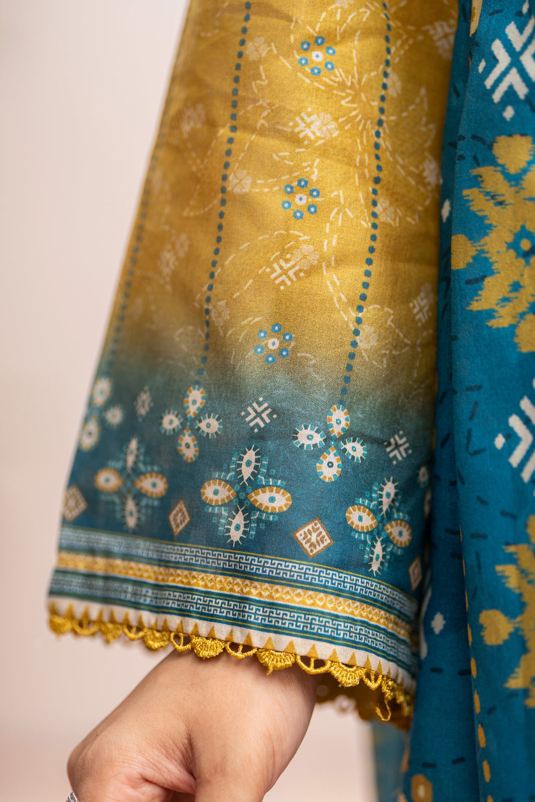 3 Piece Unstitched Mustard Lawn - SU25V21-S10 - JAQUARD CLOTHING