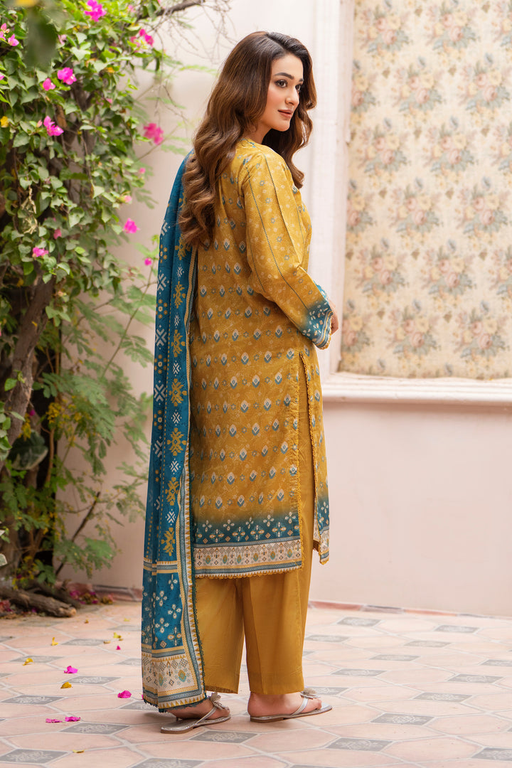 3 Piece Unstitched Mustard Lawn - SU25V21-S10 - JAQUARD CLOTHING