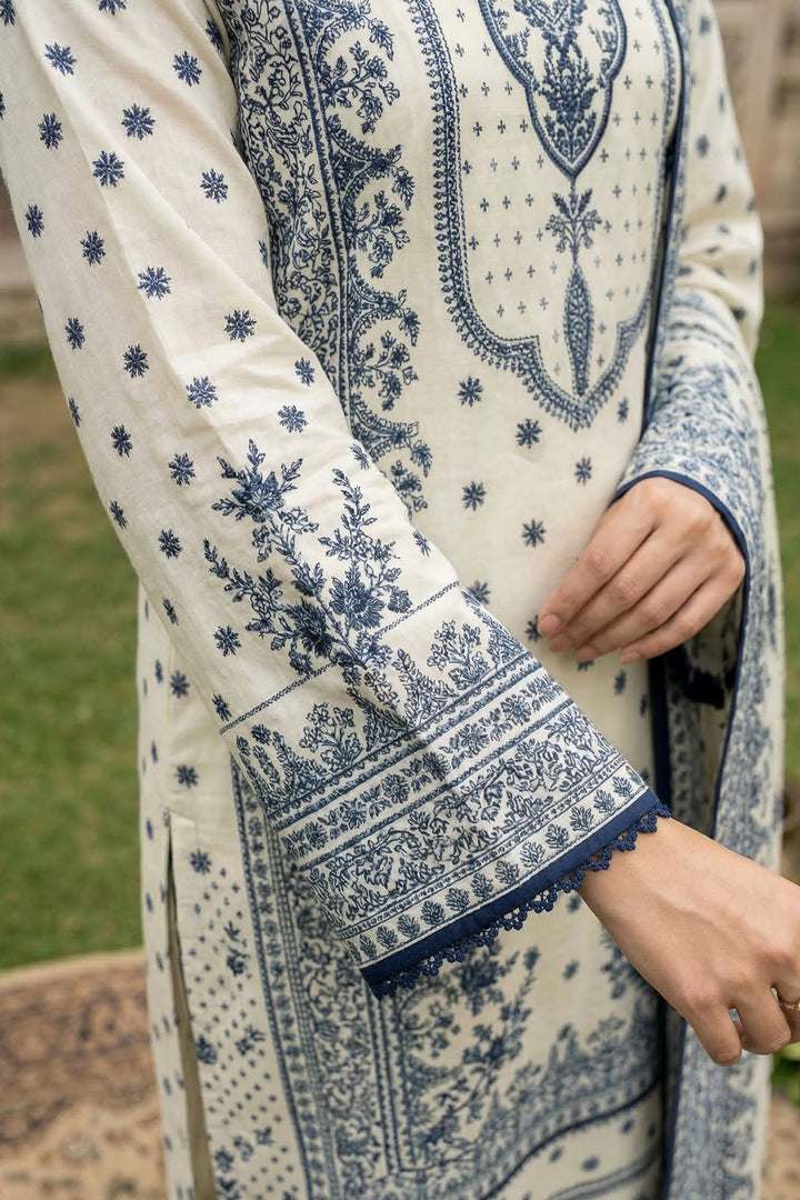3 Piece Unstitched Off White Premium Printed Lawn Suit By Jacquard Clothing Summer 2026 Collection