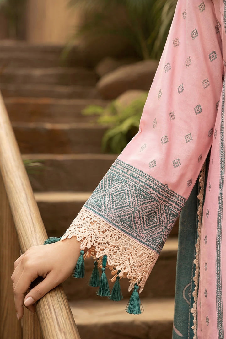 3 Piece Unstitched Pastel Pink Premium Printed Lawn Suit By Jacquard Clothing Summer 2026 Collection