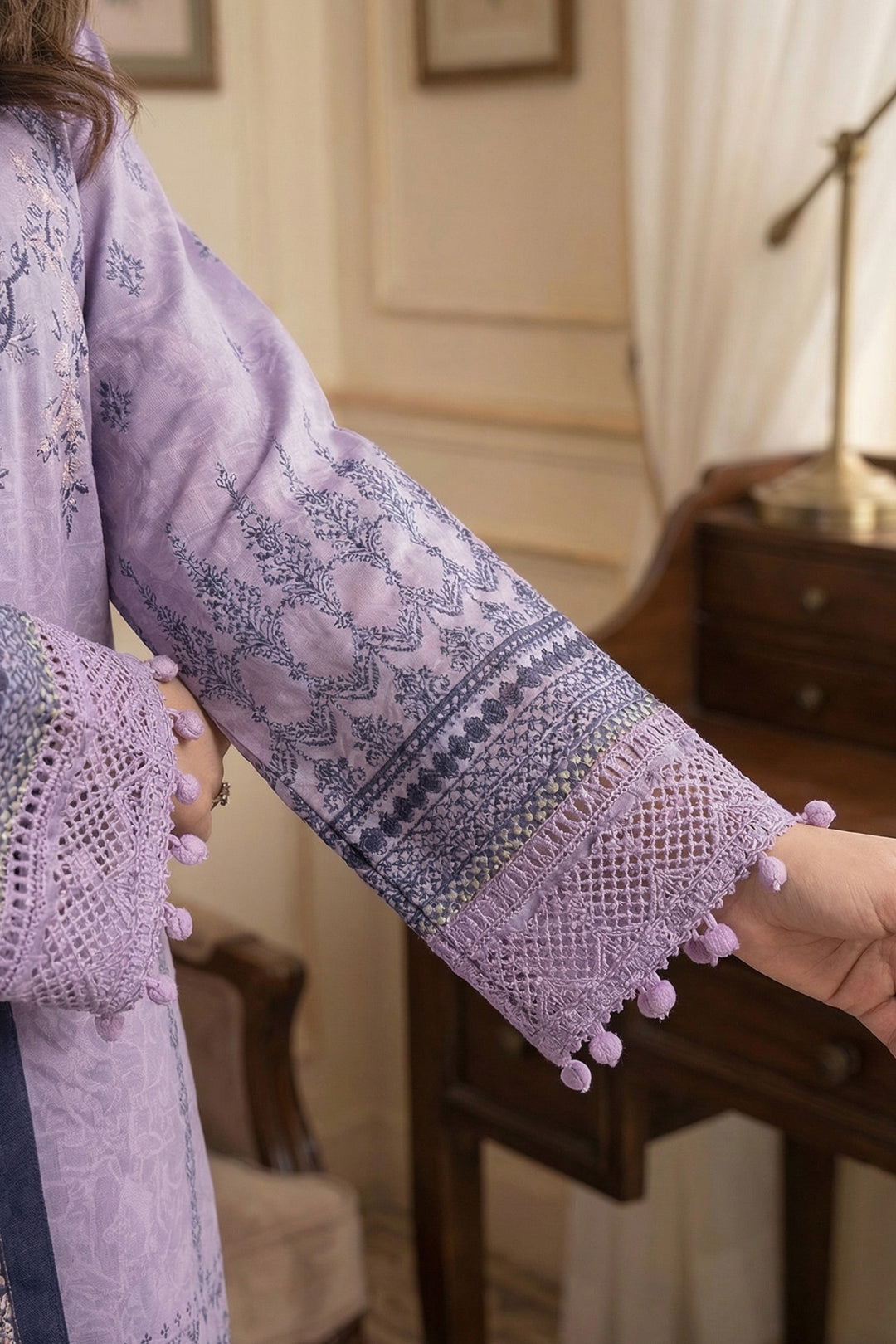 3 Piece Unstitched Pastel Purple Premium Printed Lawn Suit - Jacquard Virsa By Zainab Summer 2026 Collection