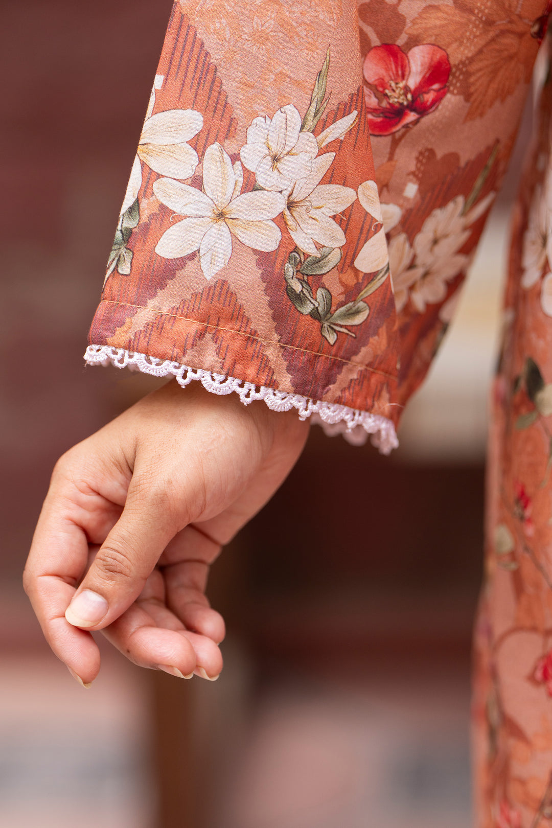 3 Piece Unstitched Peach Lawn - SU25V26-S10 - JACQUARD CLOTHING