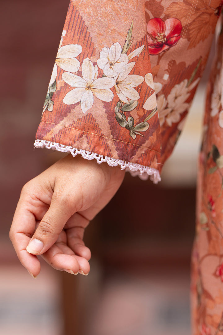 3 Piece Unstitched Peach Lawn - SU25V26-S10 - JACQUARD CLOTHING