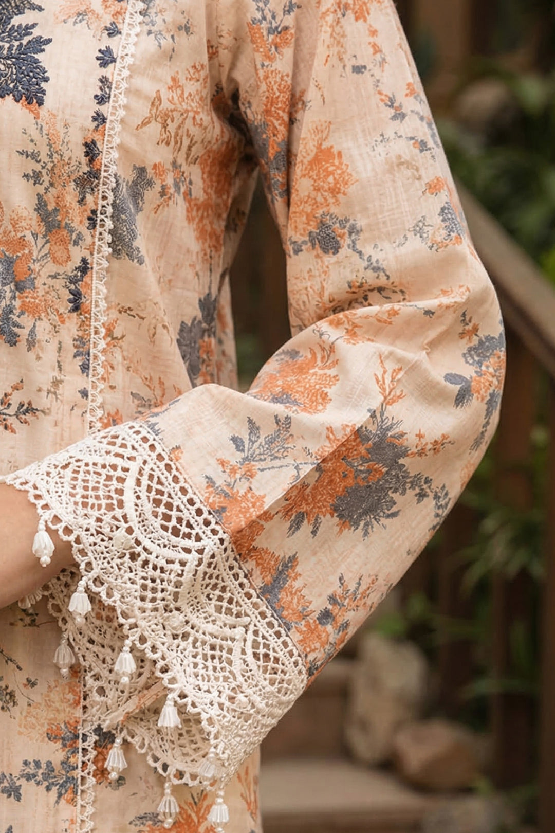 3 Piece Unstitched Peach Premium Printed Lawn Suit By Jacquard Clothing Summer 2026 Collection