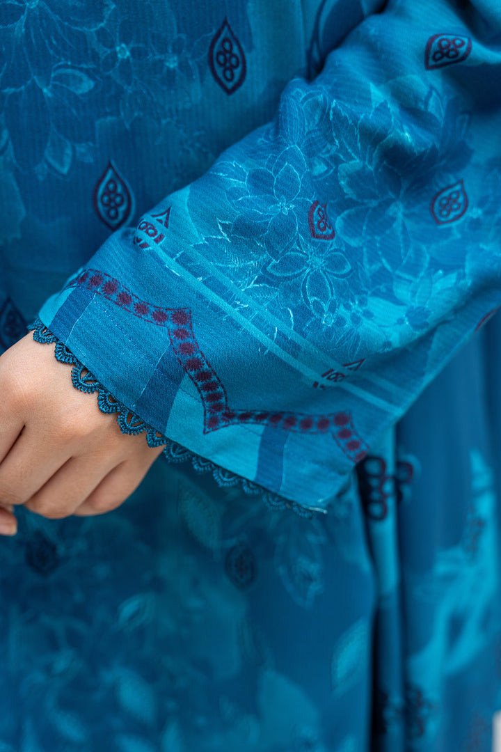 3 Piece Unstitched Persian Blue Premium Linen