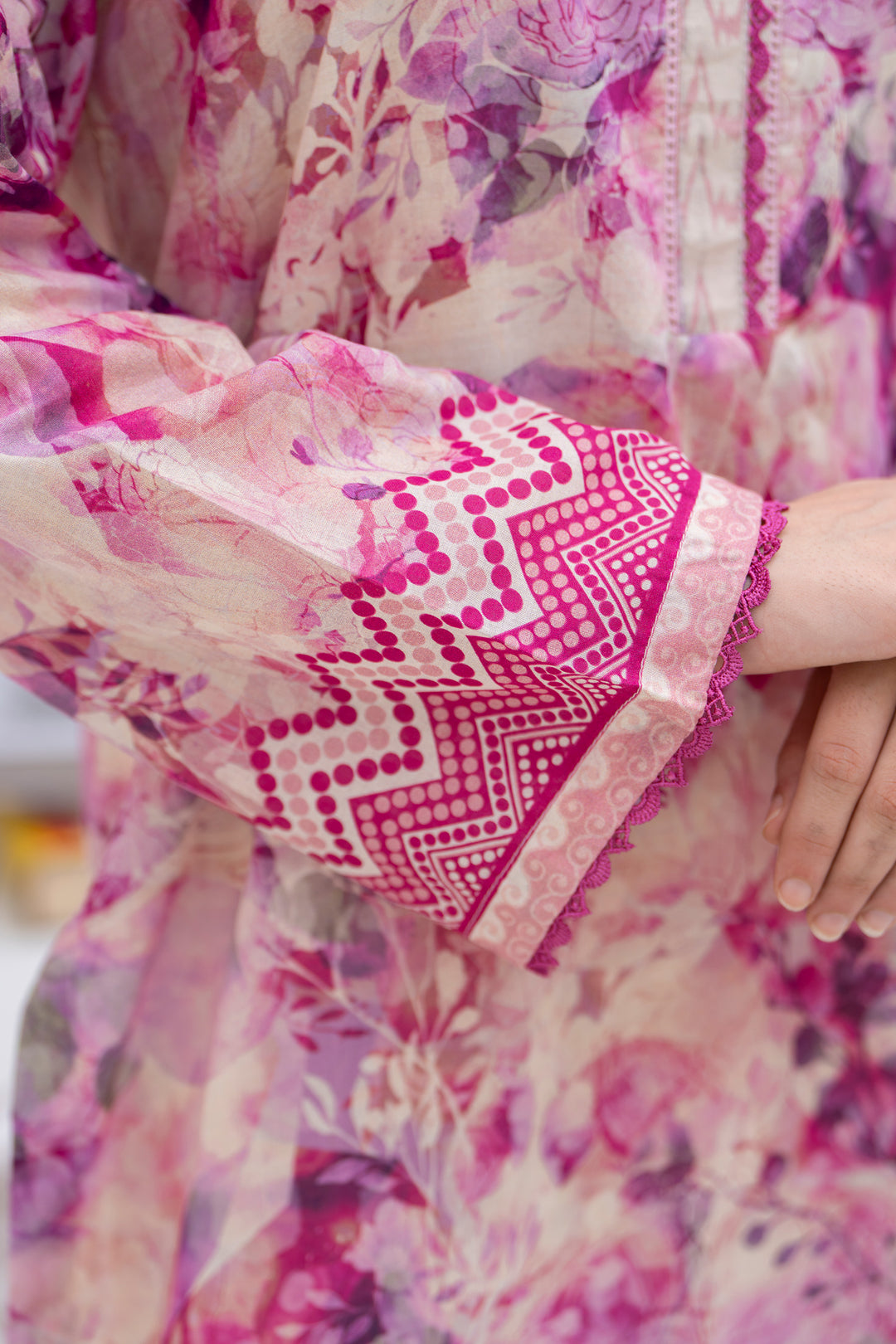 3 Piece Unstitched Pink Lawn - SU25V27-S3 - JACQUARD CLOTHING