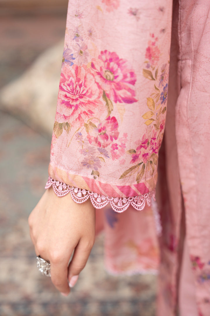3 Piece Unstitched Pink Lawn - SU25V22-S9 - JAQUARD CLOTHING