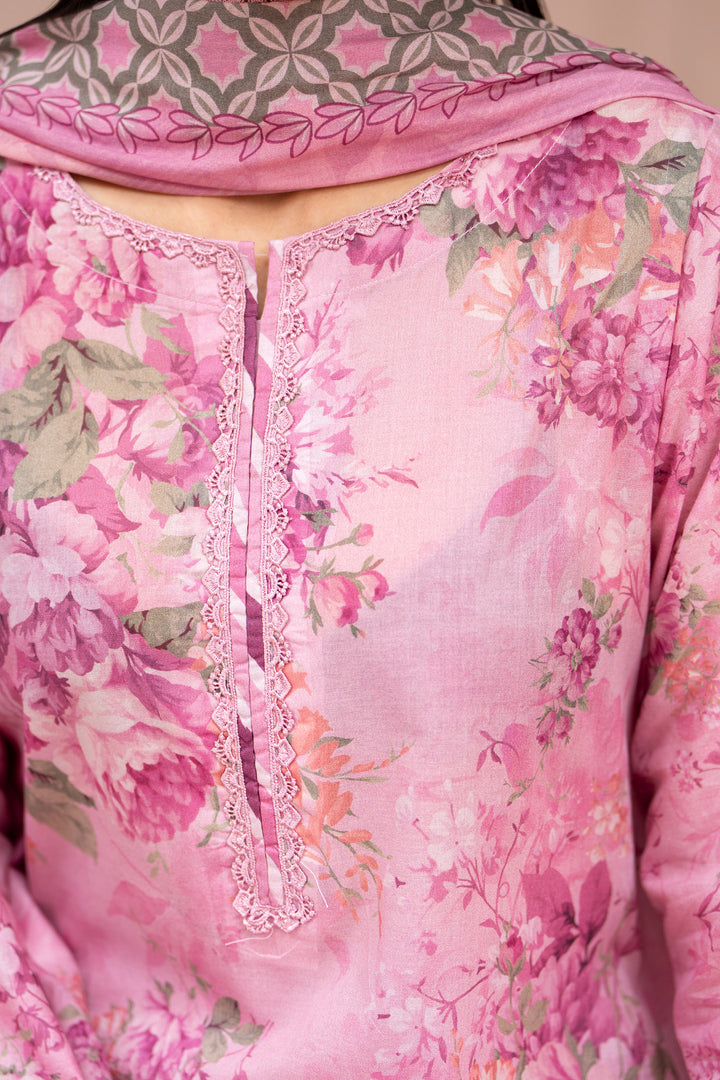 3 Piece Unstitched Pink Lawn - SU25V26-S2 - JACQUARD CLOTHING