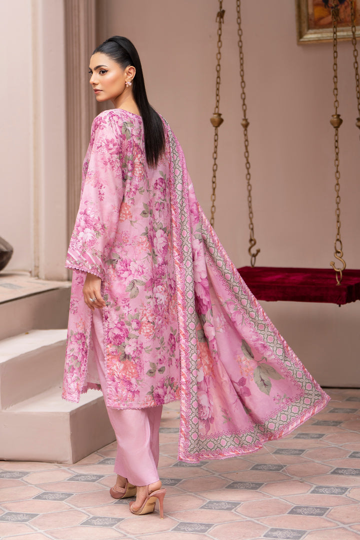 3 Piece Unstitched Pink Lawn - SU25V26-S2 - JACQUARD CLOTHING