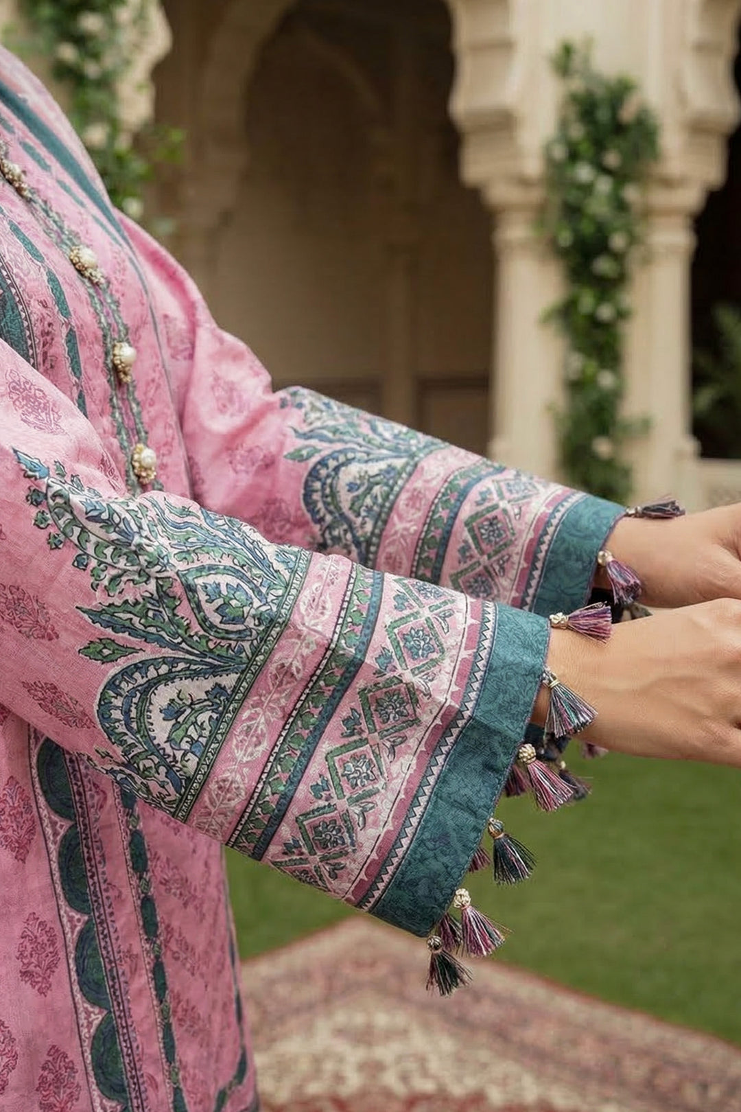 3 Piece Unstitched Pink Premium Printed Lawn Suit By Jacquard Clothing Summer 2026 Collection