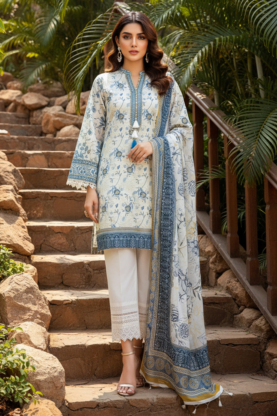 3 Piece Unstitched Platinum Premium Printed Lawn Suit By Jacquard Clothing Summer 2026 Collection