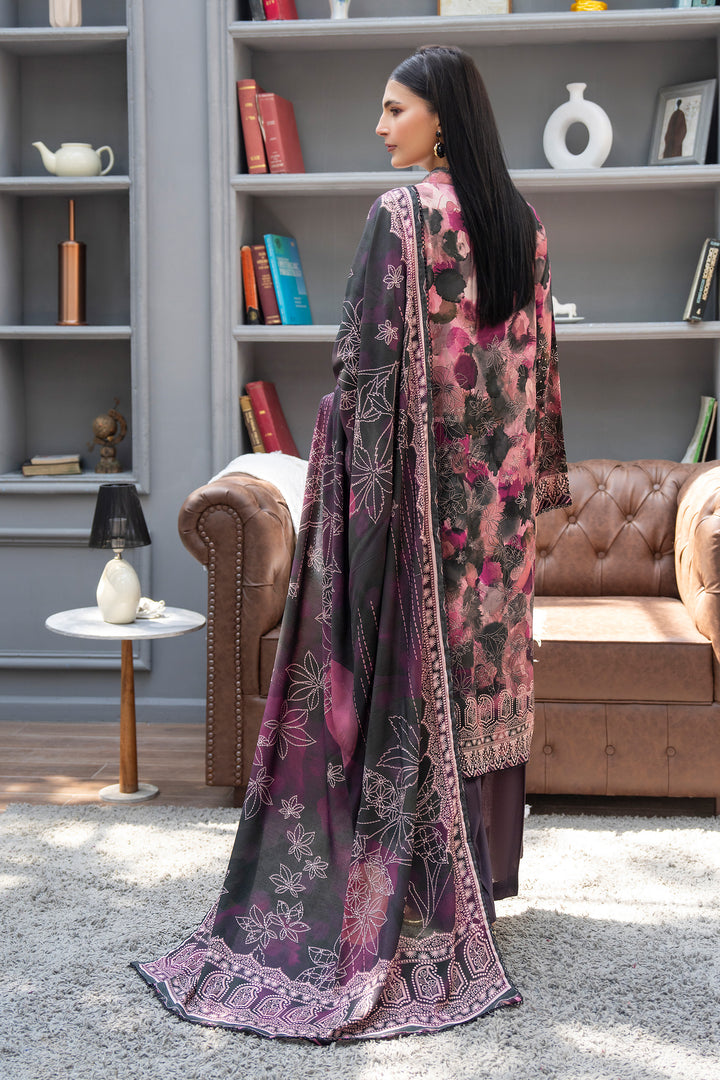 3 Piece Unstitched Plum Premium Linen - W25CF1V4-S2 - JACQUARD CLOTHING