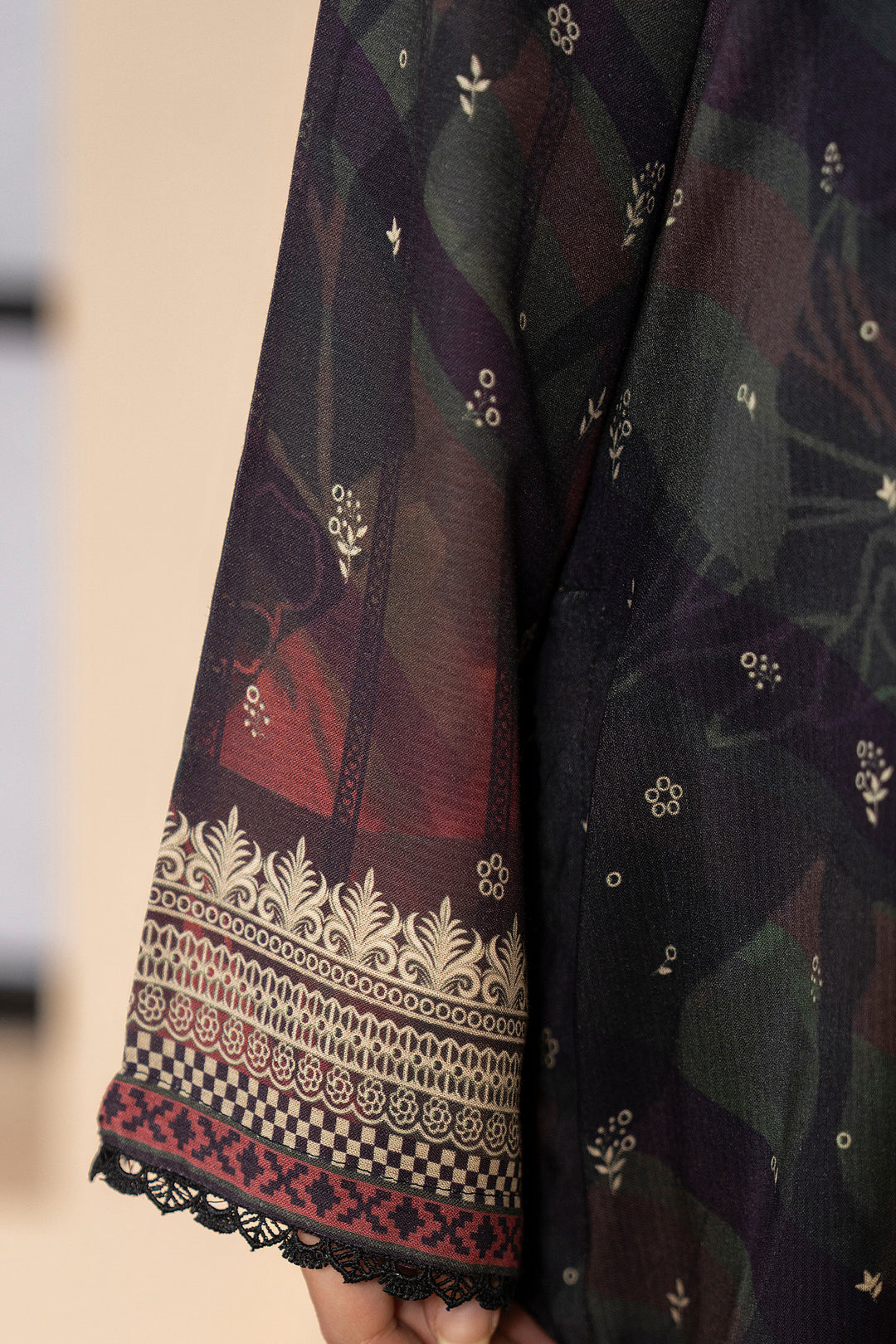 3 Piece Unstitched Plum Printed Linen - W25CF1V1-S6 - JACQUARD CLOTHING
