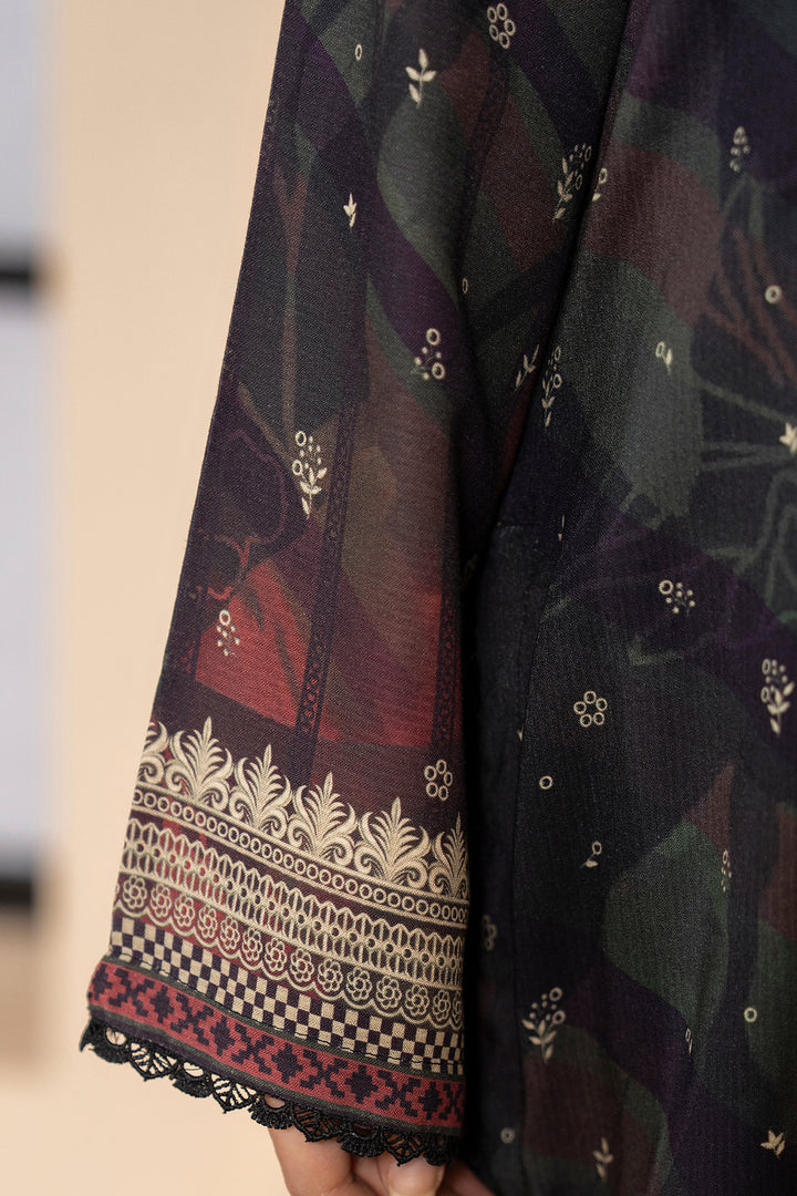 3 Piece Unstitched Plum Printed Linen - W25CF1V1-S6 - JACQUARD CLOTHING
