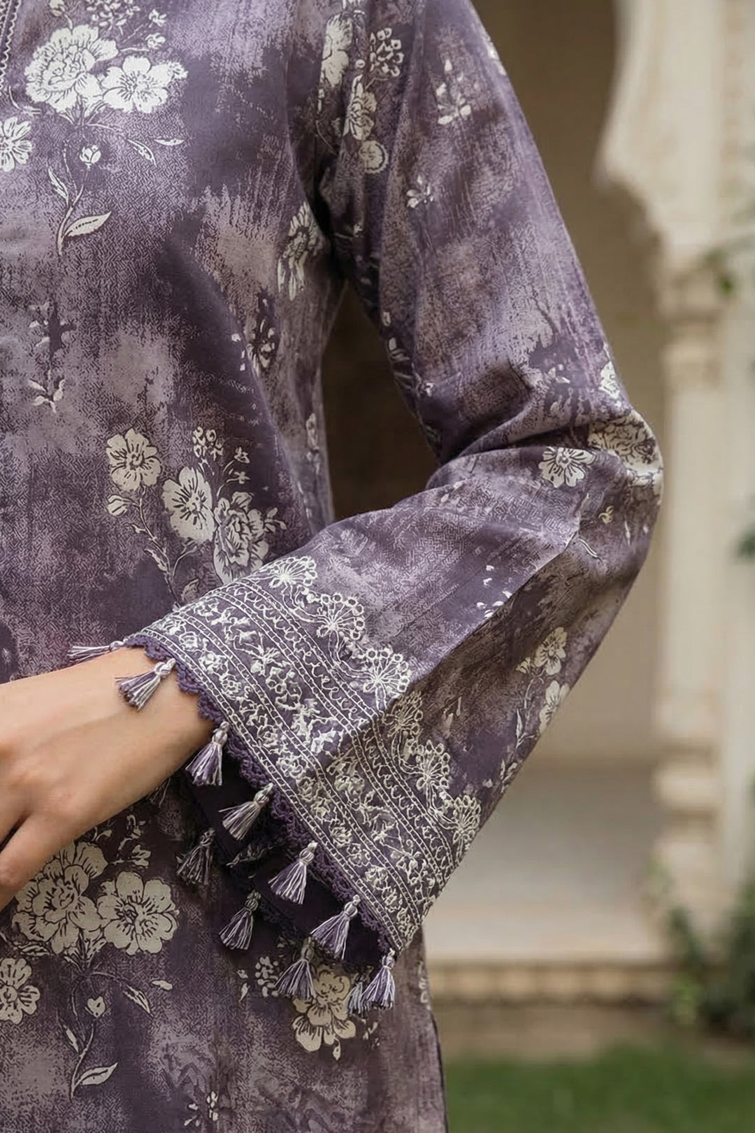 3 Piece Unstitched Purple Taupe Premium Printed Lawn Suit By Jacquard Clothing Summer 2026 Collection