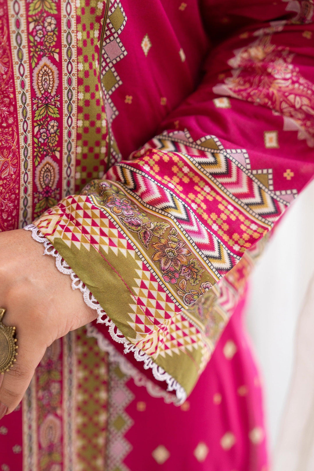 3 Piece Unstitched Raspberry Premium Printed Lawn Suit - Jacquard Clothing Summer 2026