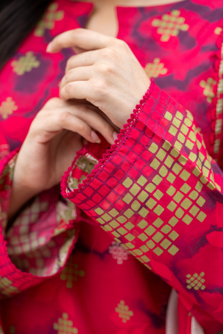 3 Piece Unstitched Red Lawn - SU25V29-S5 - JACQUARD CLOTHING