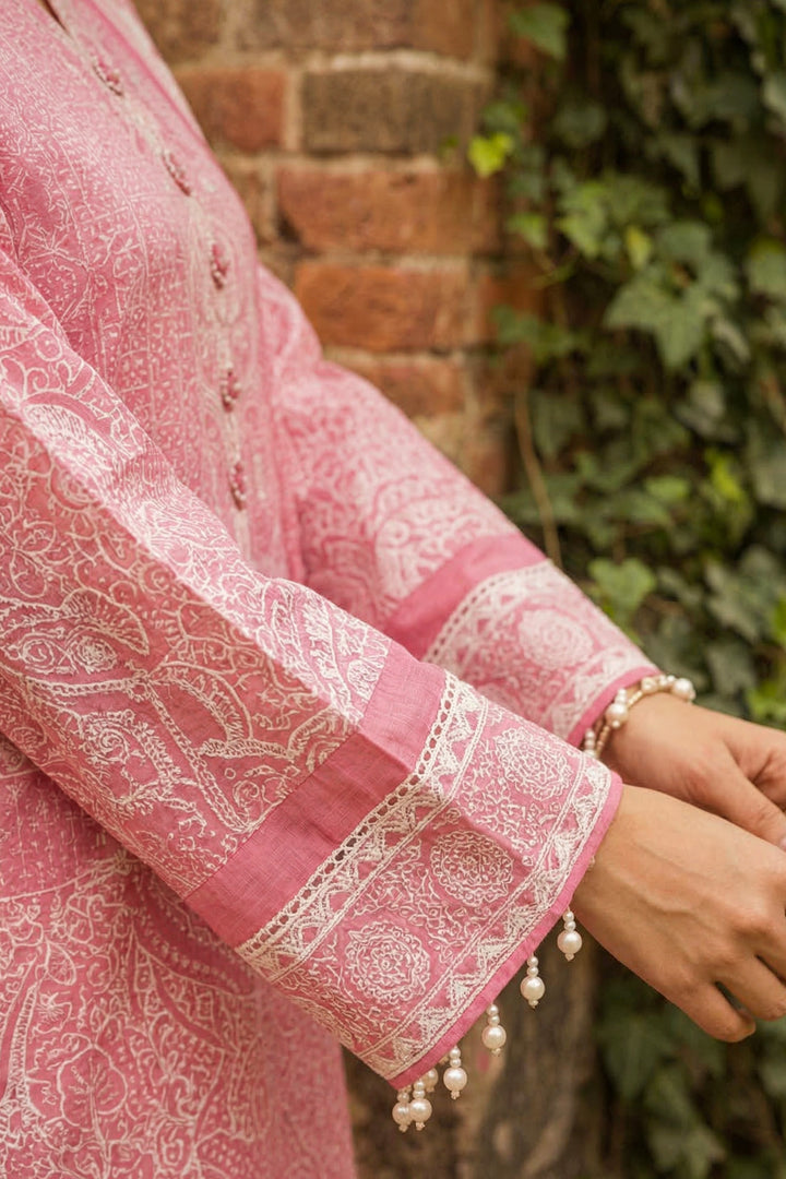 3 Piece Unstitched Rudy Pink Premium Printed Lawn Suit By Jacquard Clothing Summer 2026 Collection