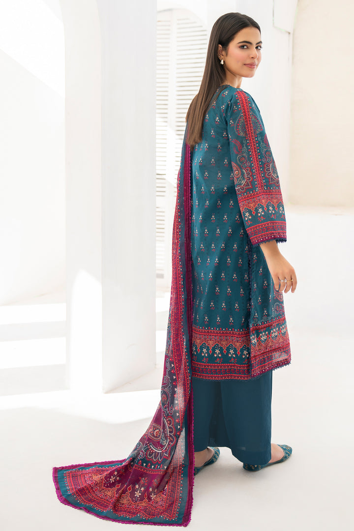 3 Piece Unstitched Sea Green Lawn - SU25V8-S7 - JACQUARD CLOTHING