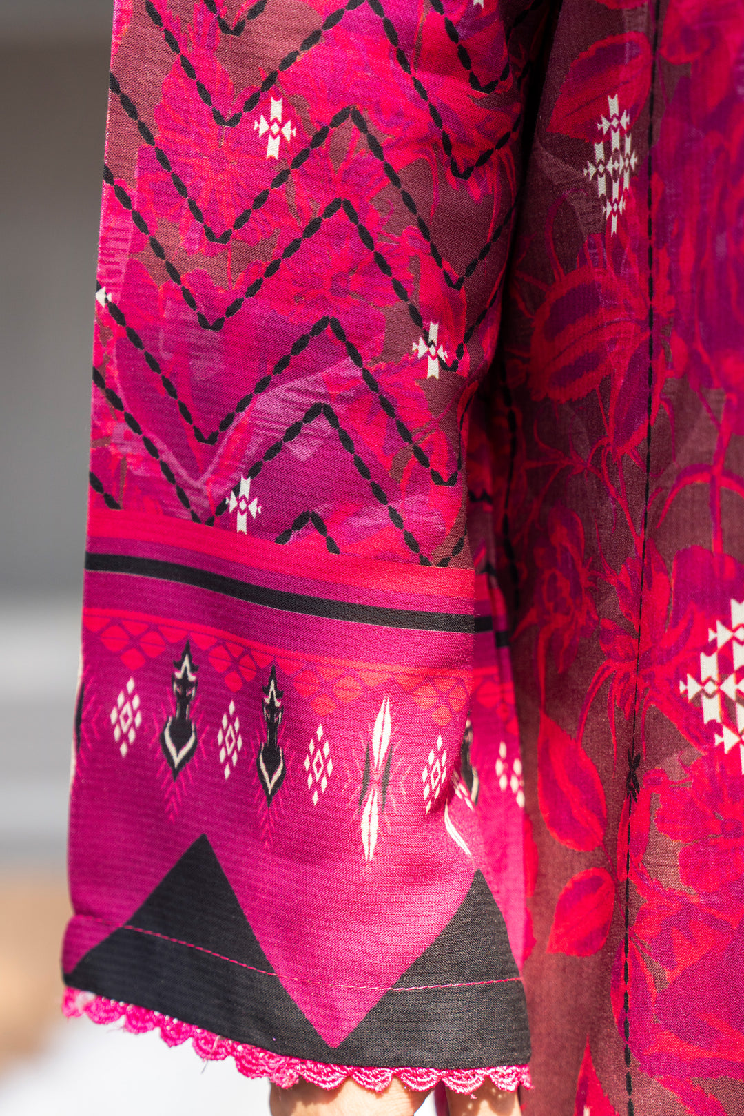3 Piece Unstitched Shocking Pink Premium Linen - W25CF1V4-S8 - JACQUARD CLOTHING