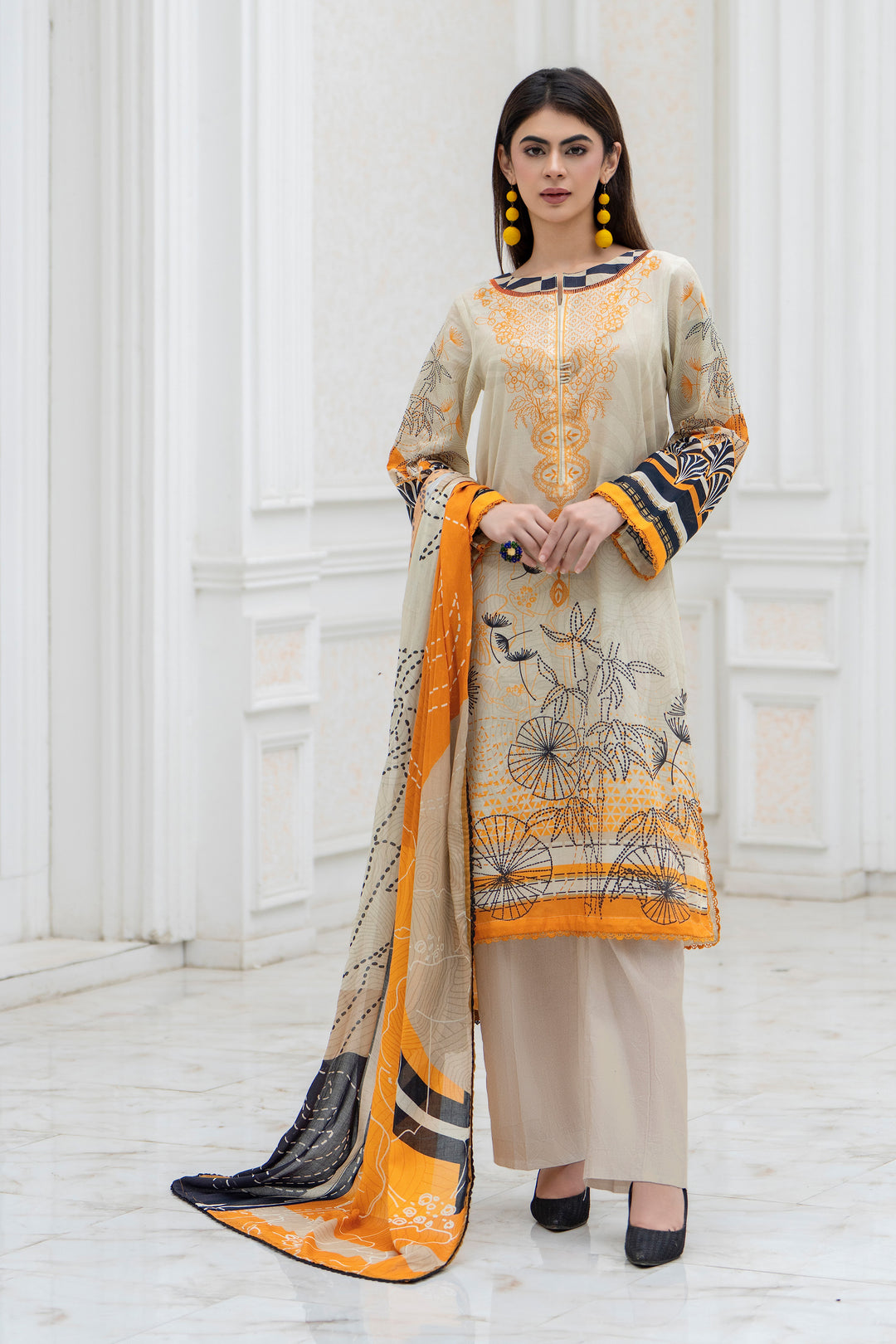 3 Piece Unstitched Skin Lawn - SU25V27-S2 - JACQUARD CLOTHING