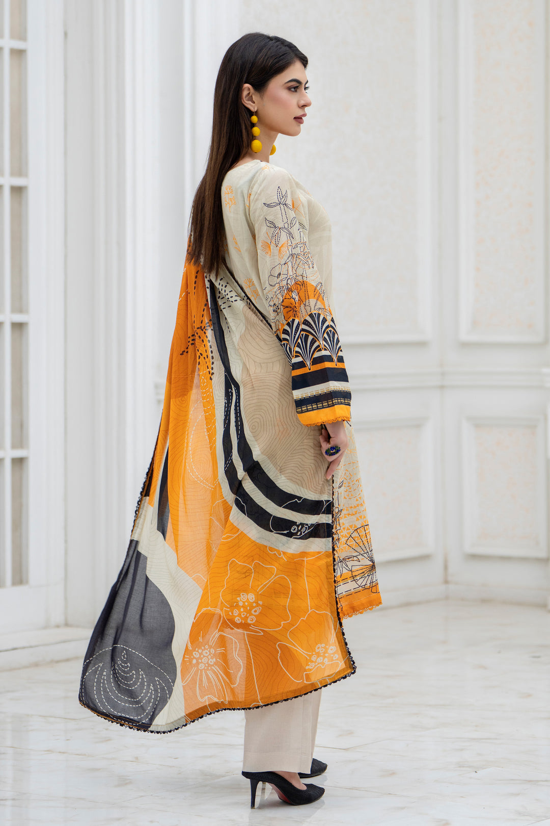 3 Piece Unstitched Skin Lawn - SU25V27-S2 - JACQUARD CLOTHING